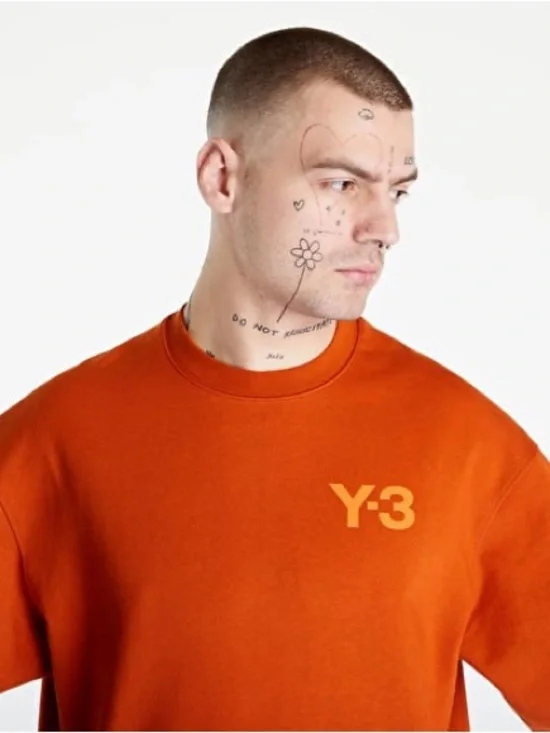 adidas Y-3 by Yohji Yamamoto Men Classic Chest Logo Sweatshirt Fox  Size Large - Picture 5 of 11